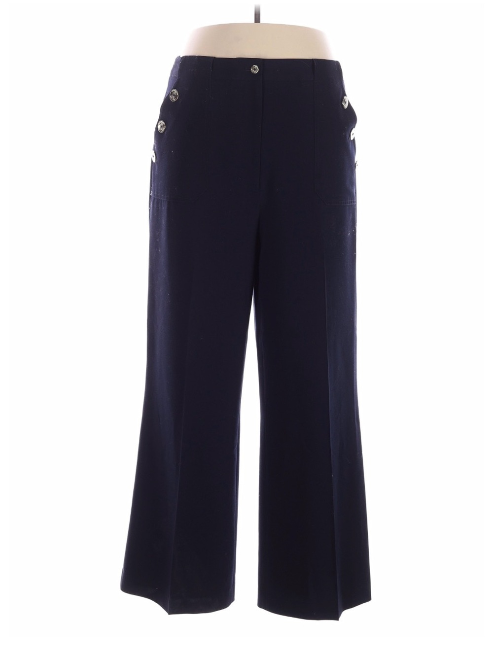Tommy Hilfiger Navy Wide-Leg Sailor Pants with Button Accents